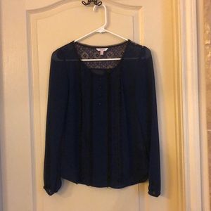 Candies Lace Detailed Long Sleeve Top XS